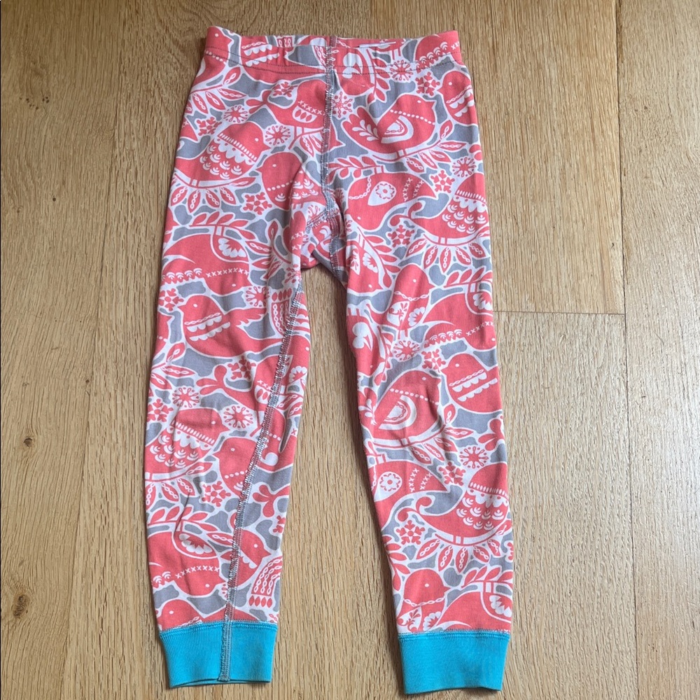 Hanna Andersson Pink and Blue Bird Print Pajama Bottoms